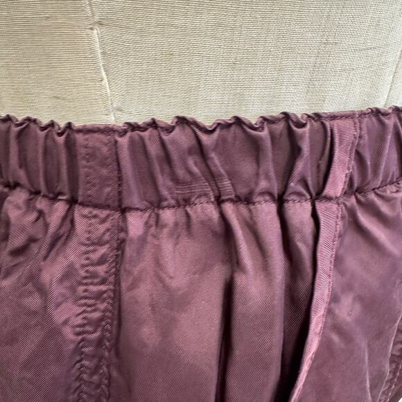 Babette SF satin burgundy wide leg ankle pant size Small Rayon elastic waist - Picture 10 of 16